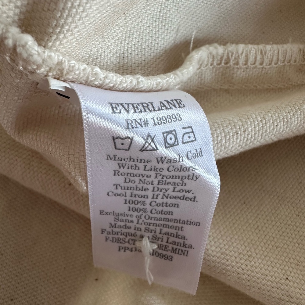 Everlane Shirt Dress Canvas Cargo Chore Patch Pocket Organic Cotton Ivory W's 14 - Picture 13 of 16